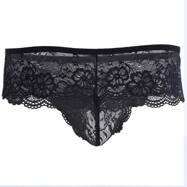 Lace Jockstrap Pouch Open Crotch Panties-5276