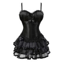 Lace Up Corset Dresses Burlesque Corsets Bustiers with Skirt-0