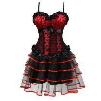 Lace Up Gothic Victorian Corset with Straps-0