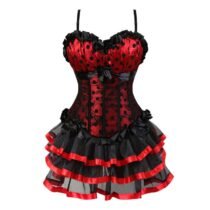 Lace Up Gothic Victorian Corset with Straps-3703