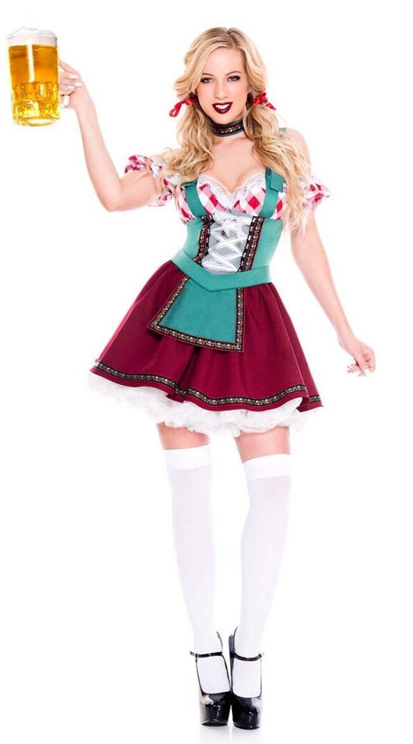 Masquerade Carnival Party Bavarian Beer Red Short Dress-0