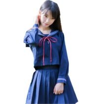 Navy Sailor Suit With Zipper JK Uniforms Pleated Skirt-0