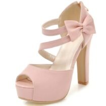 Open Toe Bowtie Platform Zipper Peep Toe Sandals-0