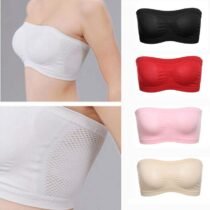 Padded Seamless Bandeau Ventilate Comfortable Shape Bra-0