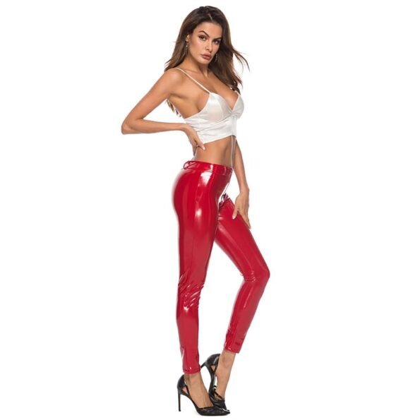 Punk Gothic Faux Leather Vinyl PVC Wet Look Shiny Legging-4057