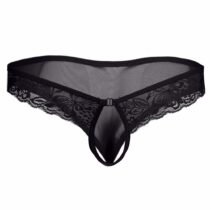 Open Crotch Pouch Lace Mesh Briefs-5999