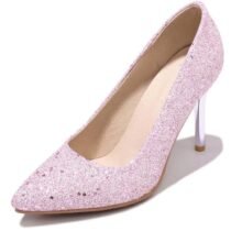 Slip On Pointed Toe Pink Wedding Pumps-0