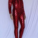 Vinyl Leather Shiny Metallic Latex Mermaid Catsuit-0