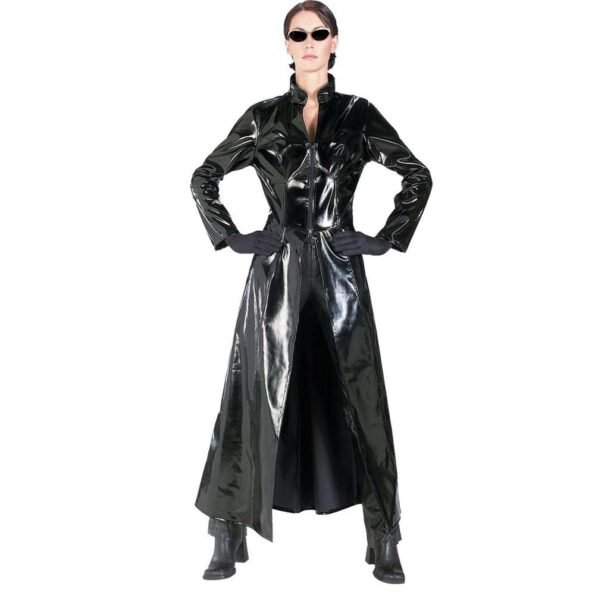 Vinyl PVC Faux Leather Gothic PU Coat-4484