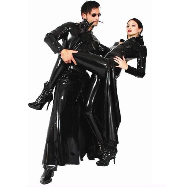 Vinyl PVC Faux Leather Gothic PU Coat-4486