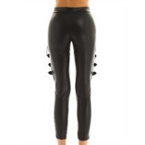 Wet Look Faux Leather Shinny Stretchy Punk Erotic Pants-6218