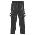 Wet Look Faux Leather  Shinny Stretchy Punk Erotic Pants-0