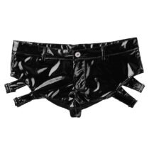 Wet Look Patent Leather Shorts Party Dance Erotic Pants-6489