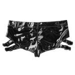 Wet Look Patent Leather Shorts Party Dance Erotic Pants-0