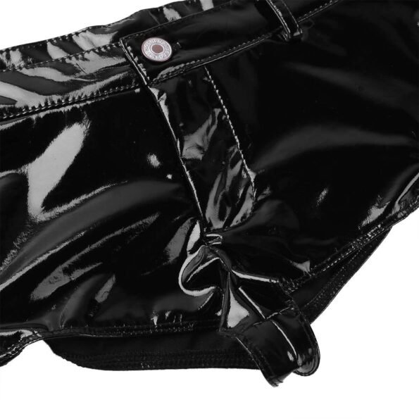 Wet Look Patent Leather Shorts Party Dance Erotic Pants-6491