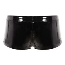 Wet Look Latex Erotic Patent Leather Boxer Pouch Panties with Holes-6547