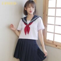 White Three Lines Japanese School Uniform Set-0