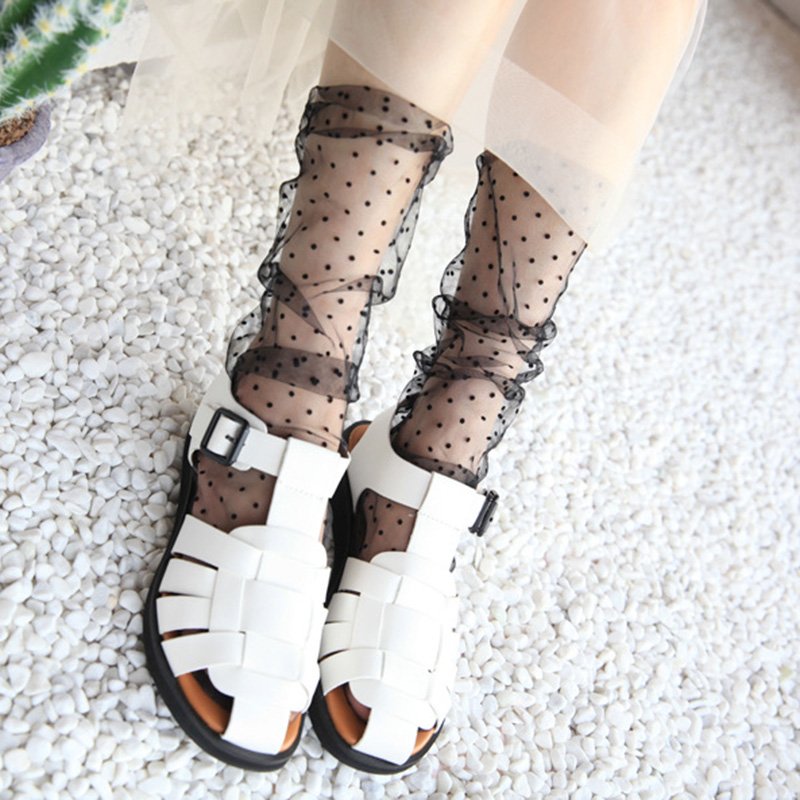 Crossdresser Dot Tulle Ultra-thin Lace Socks