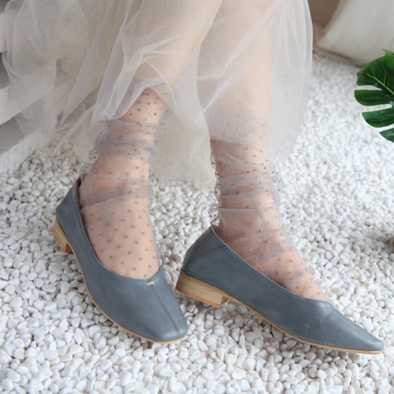 Crossdresser Dot Tulle Ultra-thin Lace Socks