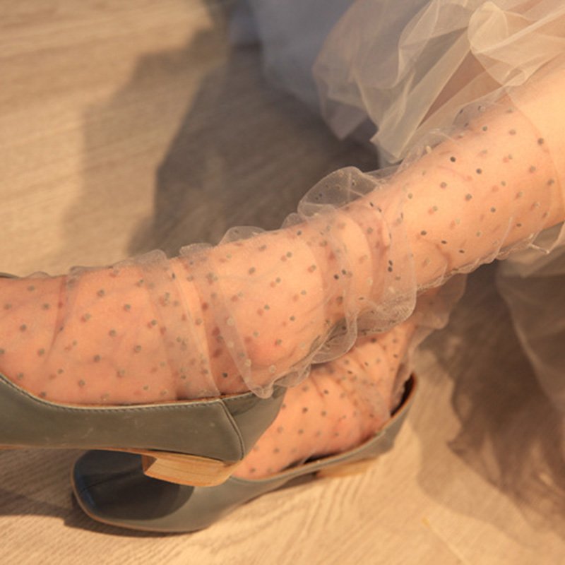 Crossdresser Dot Tulle Ultra-thin Lace Socks