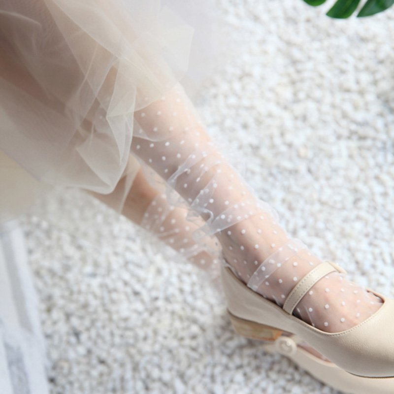 Crossdresser Dot Tulle Ultra-thin Lace Socks