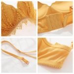 Sweet Lace Gathered 1/2 Shell Cup medium Thick Tassel Embroidery Bra-0