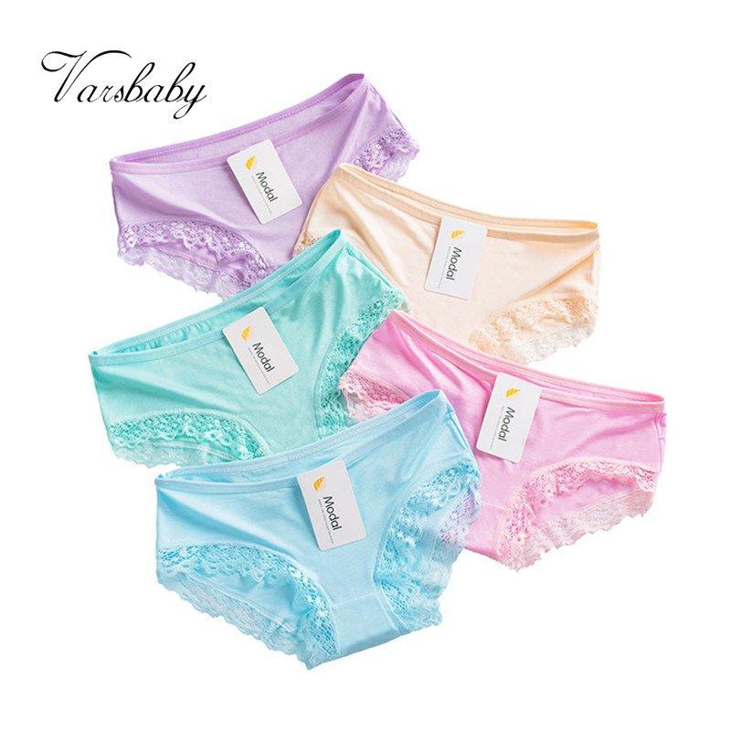 Crossdresser 3 PCS Cotton With Lace Side Flora Panties