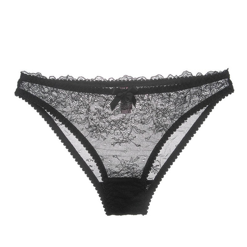 Crossdresser Lace Hollow Underwear Low-Rise Transparent Florals Panties