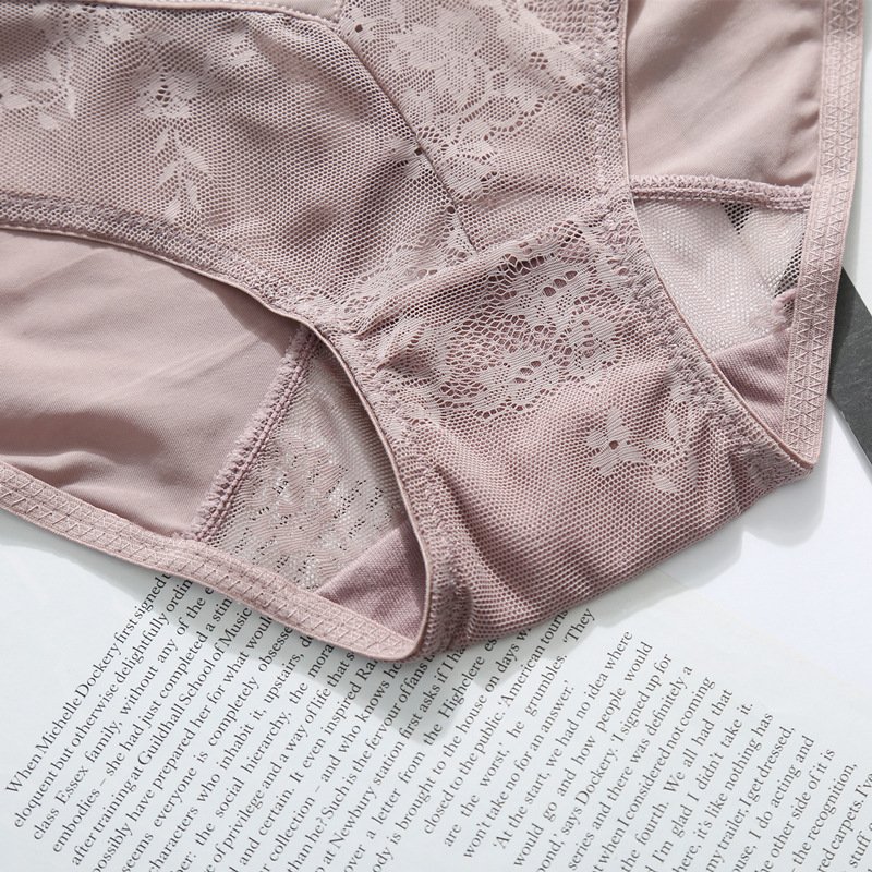 Crossdresser Ice Silk Seamless Hollow Out Bow Flora Panty