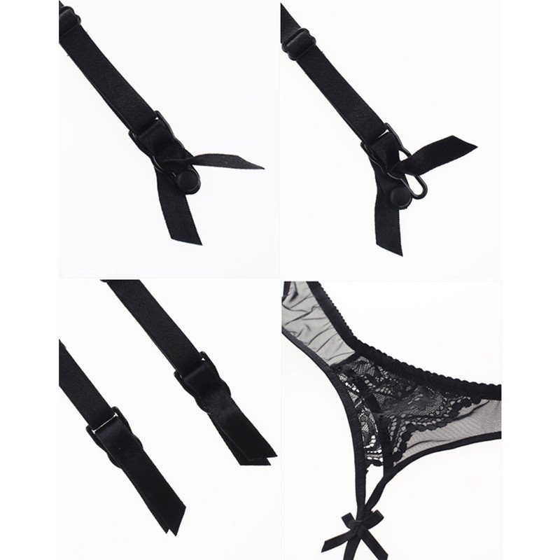 Crossdresser 2 Pcs Fashion Lace Underwear Garter Belt Stockings