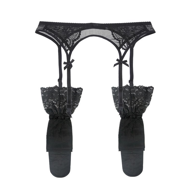 Crossdresser 2 Pcs Fashion Lace Underwear Garter Belt Stockings