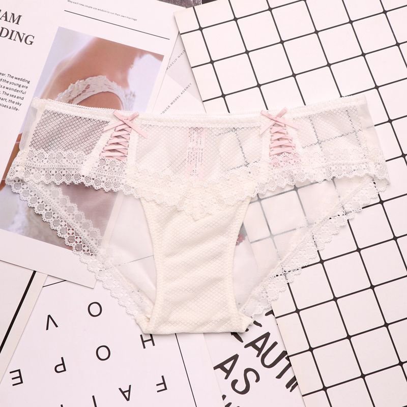 Crossdresser Lace Cute Transparent Seamless Cotton Panty