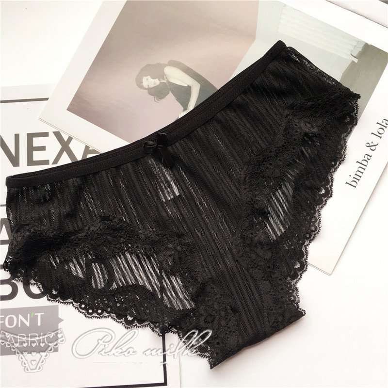 Crossdresser Cute Bow Lace Hollow Out Seamless Panty