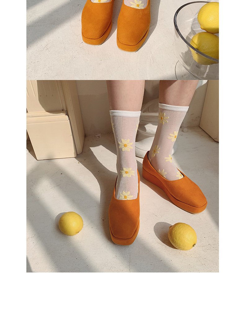 Crossdresser Long Daisy Flower Ankle Casual Breathable Socks