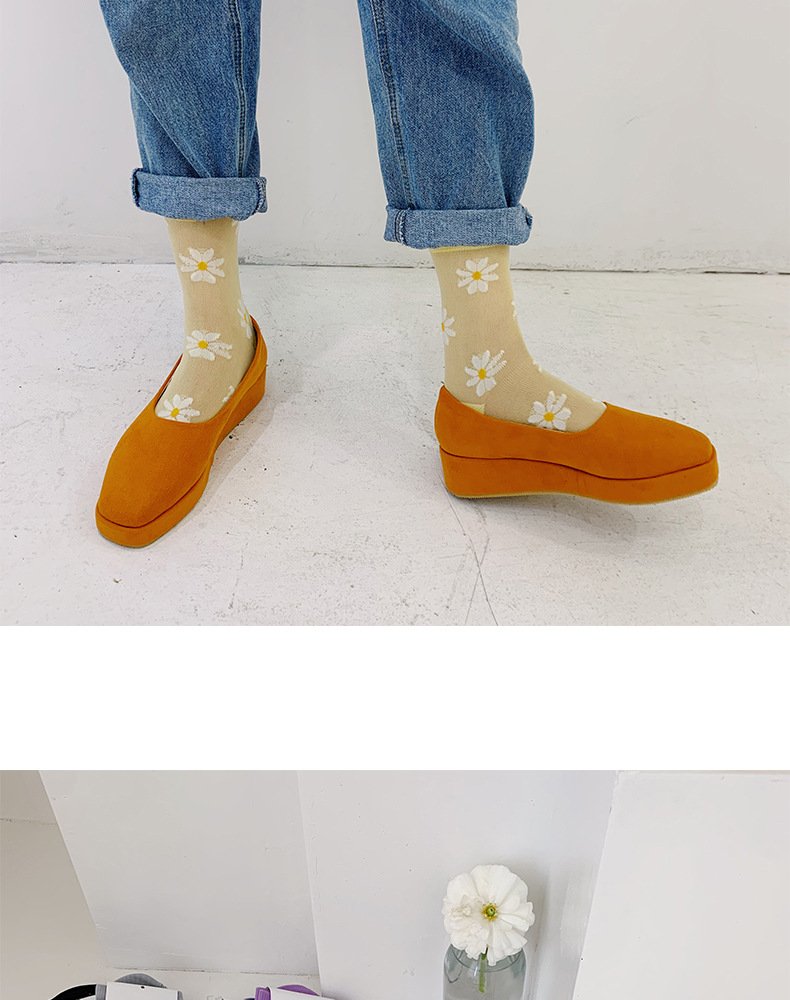 Crossdresser Long Daisy Flower Ankle Casual Breathable Socks