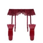 2 Pcs Floral Lace Garter Belt Stockings-0