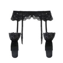 2 Pcs Floral Lace Garter Belt Stockings-8077