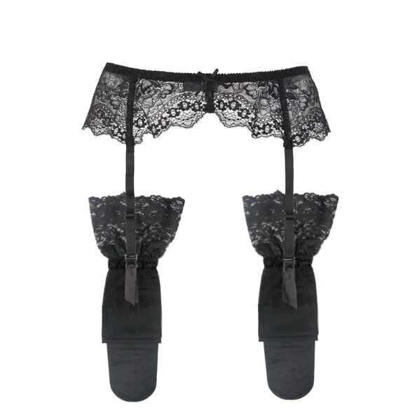 2 Pcs Lace Flora Garter Belt Stockings Set-8115