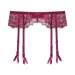 2 Pcs Lace Flora Garter Belt Stockings Set-0