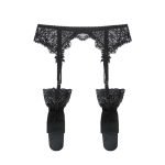 2 Pcs Lace Garter Transparent Ultra-Thin Underwear Bow Intimates Garter Stocking-0