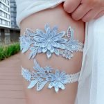 2 Pcs Set Wedding Garter Pearl Embroidery Garter Belt-0