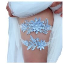 2 Pcs Set Wedding Garter Pearl Embroidery Garter Belt-8131