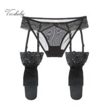 2 Pcs Lace Low-Rise Underwear Garter Panties Stockings-0