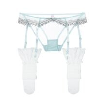 2 Pcs Lace Low-Rise Underwear Garter Panties Stockings-8030