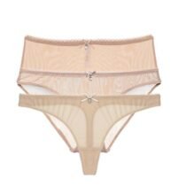 3 Pcs Transparent Yarn Underwear High Waist Panties-0