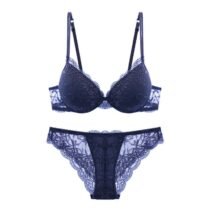 3 Sets Lot Floral Lace Deep V Push Pp Underwear Bra and Panty Set-8404