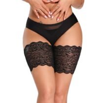 Anti-friction Thigh Silicone None-Slip Lace Leg Warmers-0