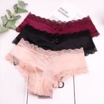 Bandage Bow Lace Back Hollow Out Panty-8881