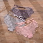 Bandage Bow Seamless Hollow out Transparent Panty-0