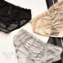 Bandage Hollow Out Seamless Lace Cotton Panty-8906